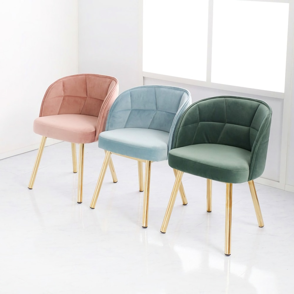 밍키 체어 인테리어 카페 디자인 벨벳 골드 의자