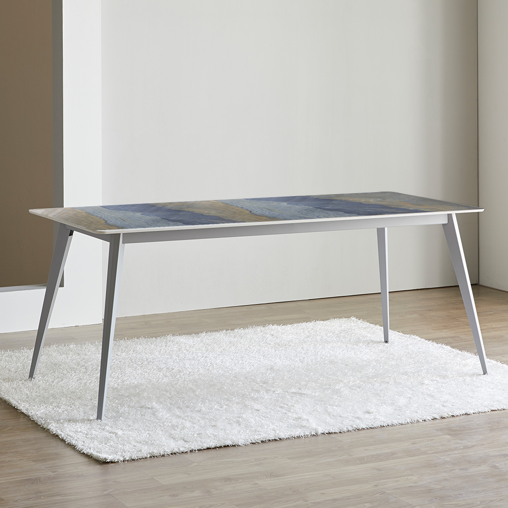 다이아 세라믹 블루 1800X800 6인 식탁 테이블