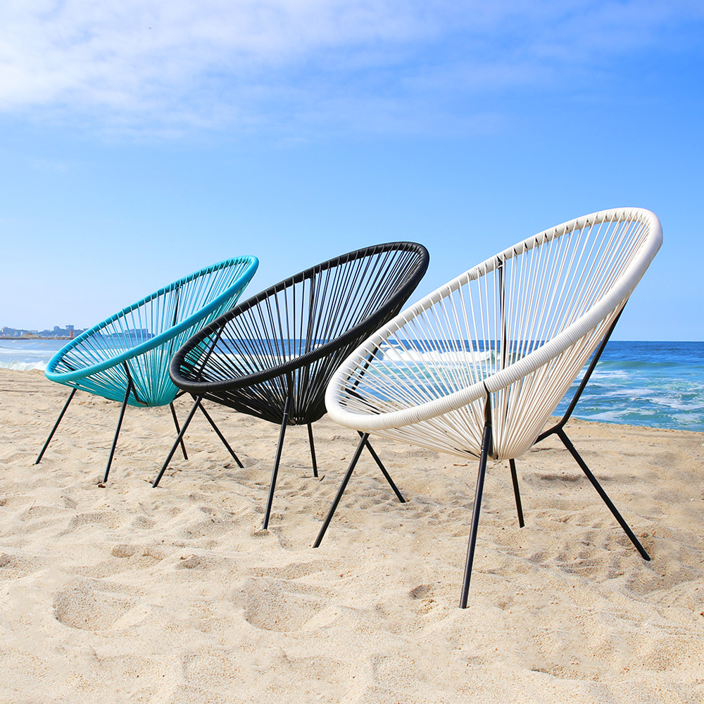 야외 라탄 썬베드 접이식 의자 아카풀코 수영장 해변 카페 테라스 루프탑 펜션 휴양지