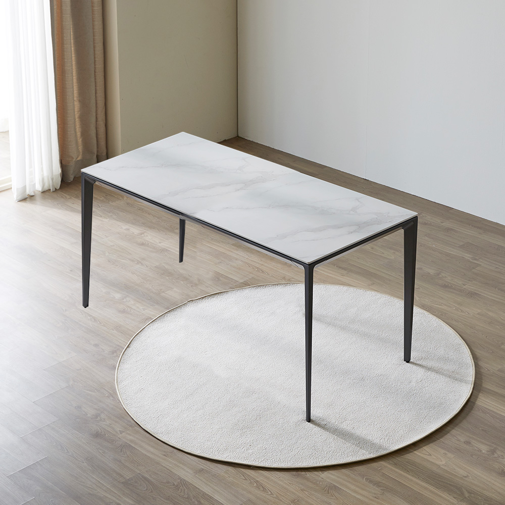도브 유광 세라믹 화이트 1400X800 4인 식탁 테이블