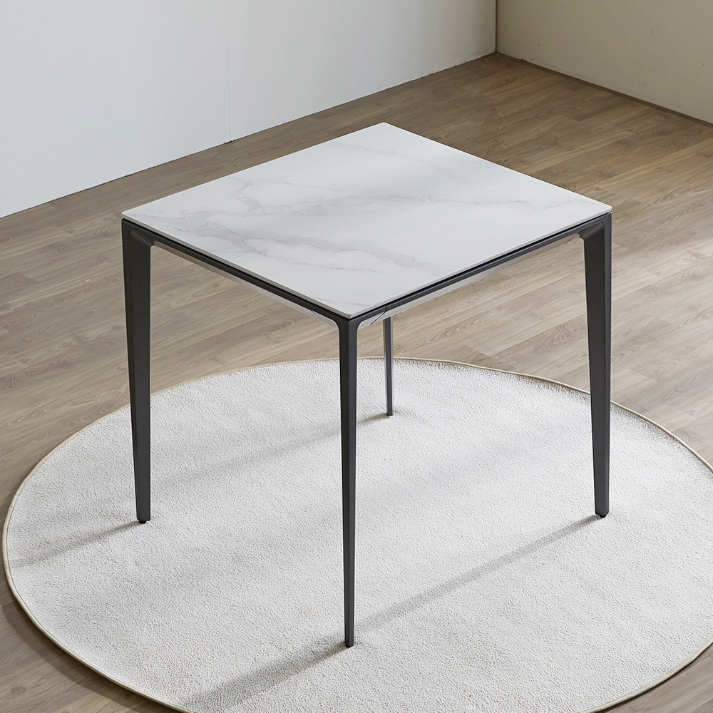 도브 유광 세라믹 화이트 800X700 2인 식탁 테이블