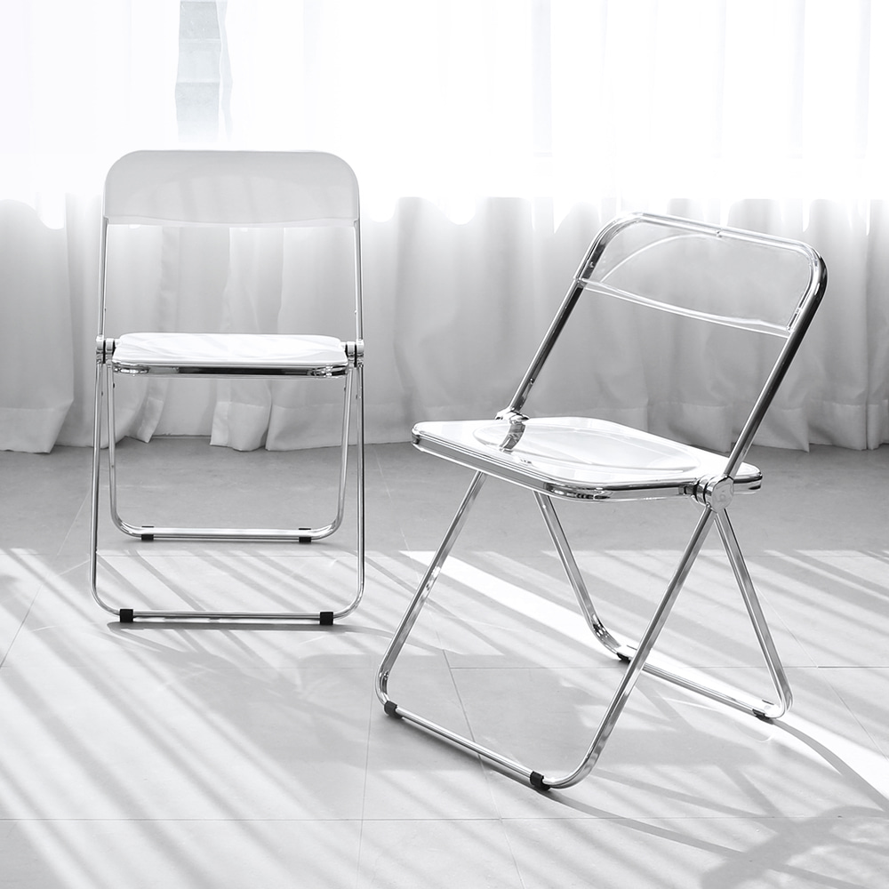 러블리 체어 투명 접이식 카페 플리아 폴딩 의자