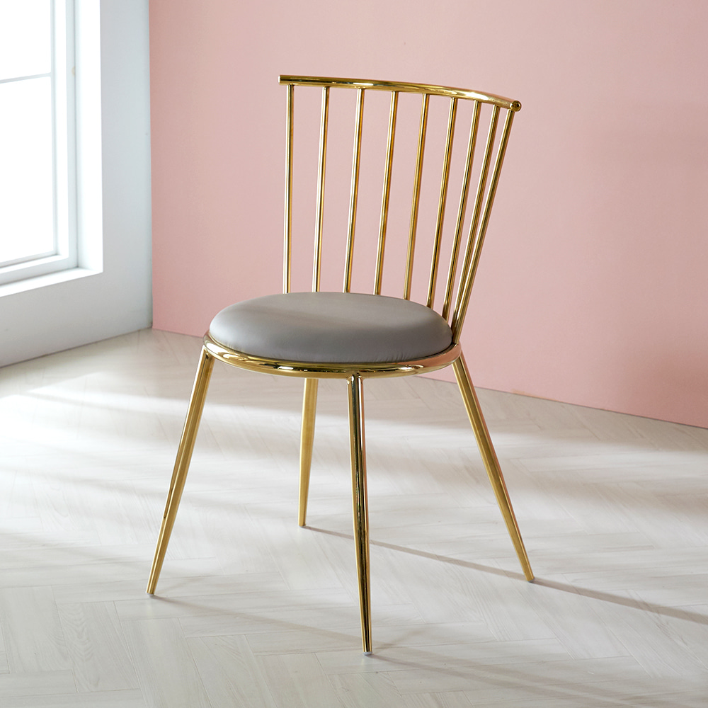 지니골드체어 화장대 식탁 카페 디자인 골드 의자