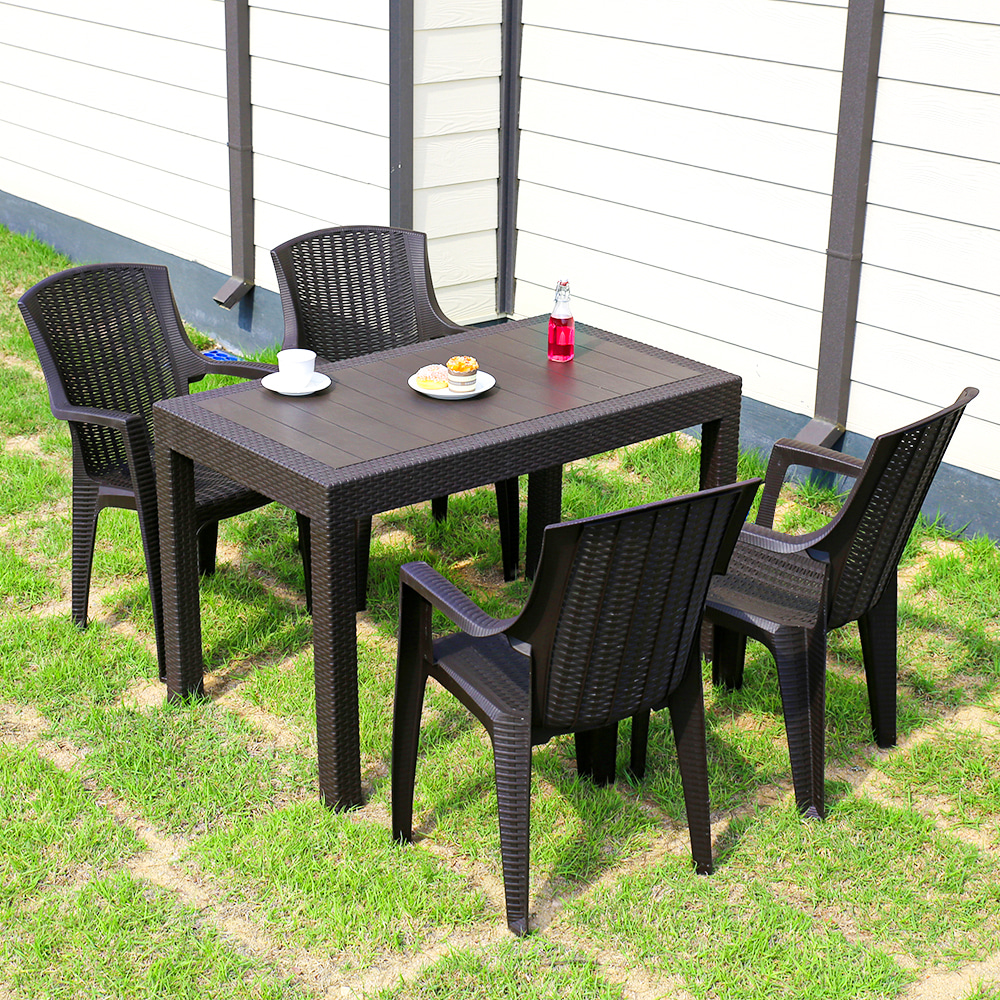 모니카 라탄 테이블 의자 야외 다용도 테라스 정원 옥상 루프탑 가든 카페 펜션